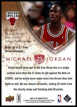 2009-10 Upper Deck Michael Jordan Legacy Collection